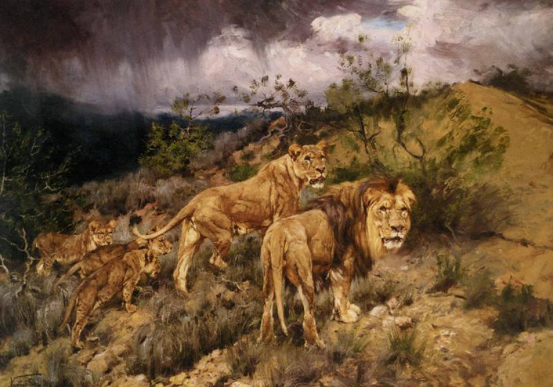 Gyorgy Vastagh A Family of Lions oil painting picture